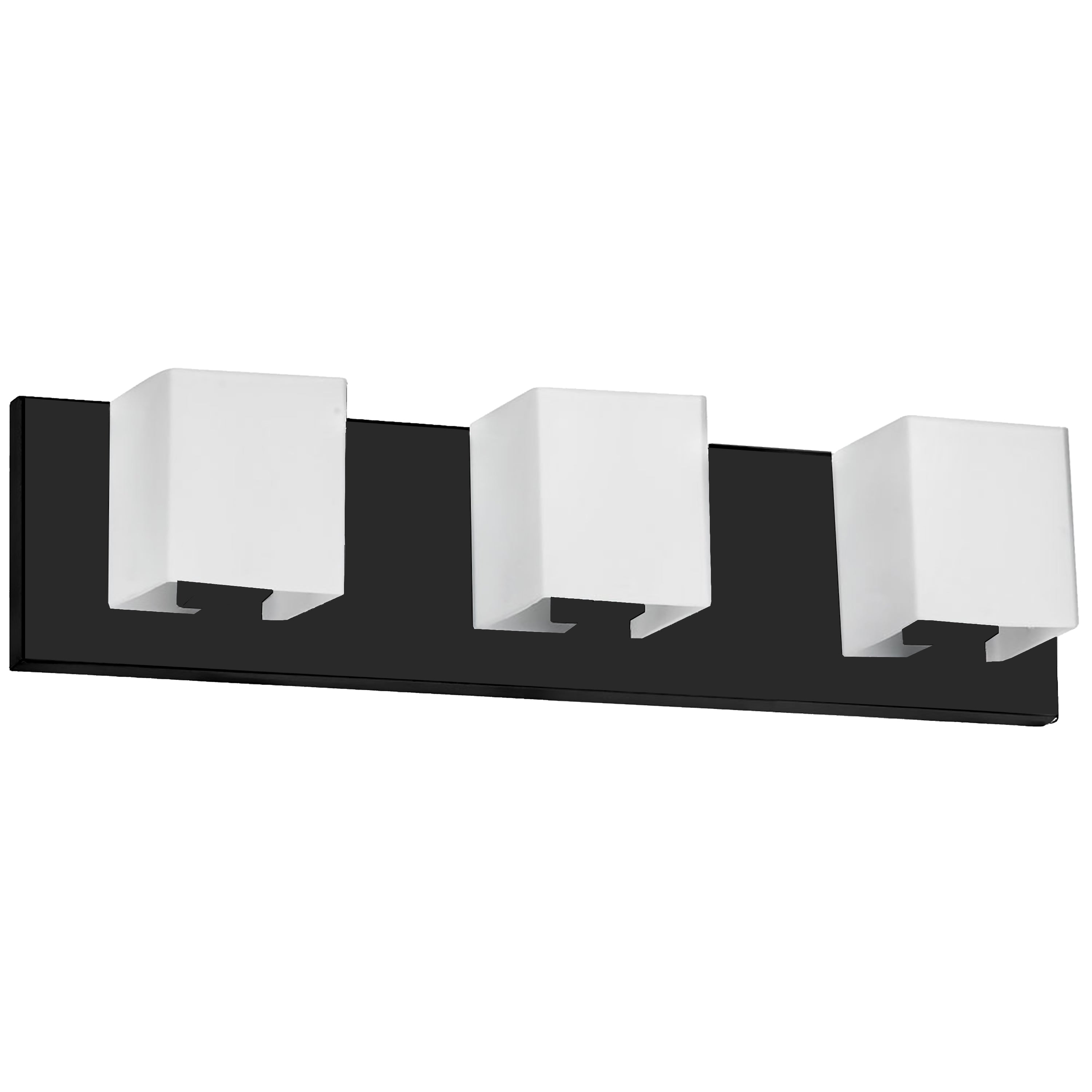 Dainolite 3 Light Halogen Vanity with White Glass