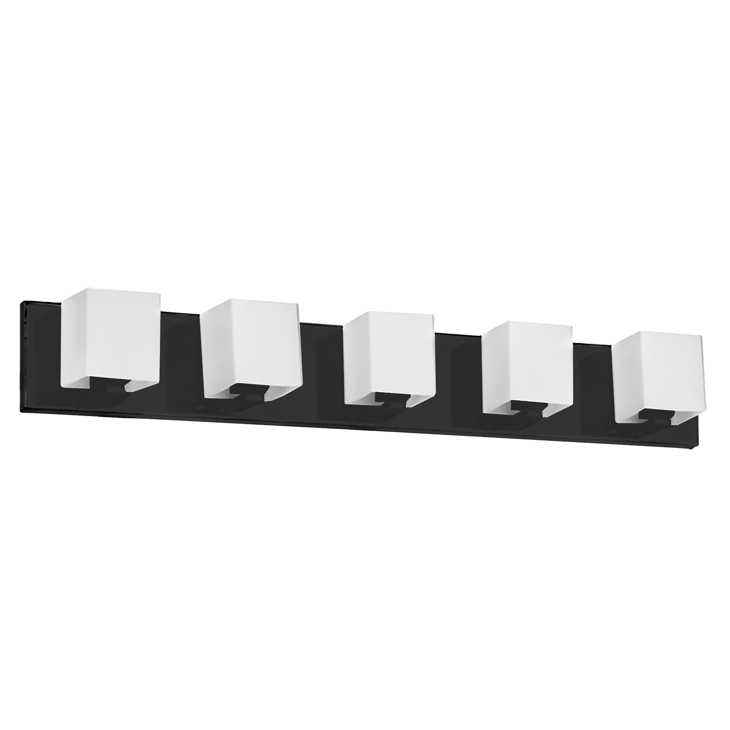 Dainolite 5 Light Halogen Vanity with White Glass