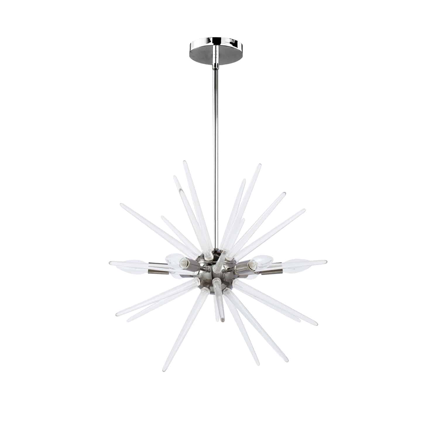 polished chrome with clear acrylic spikes pendants