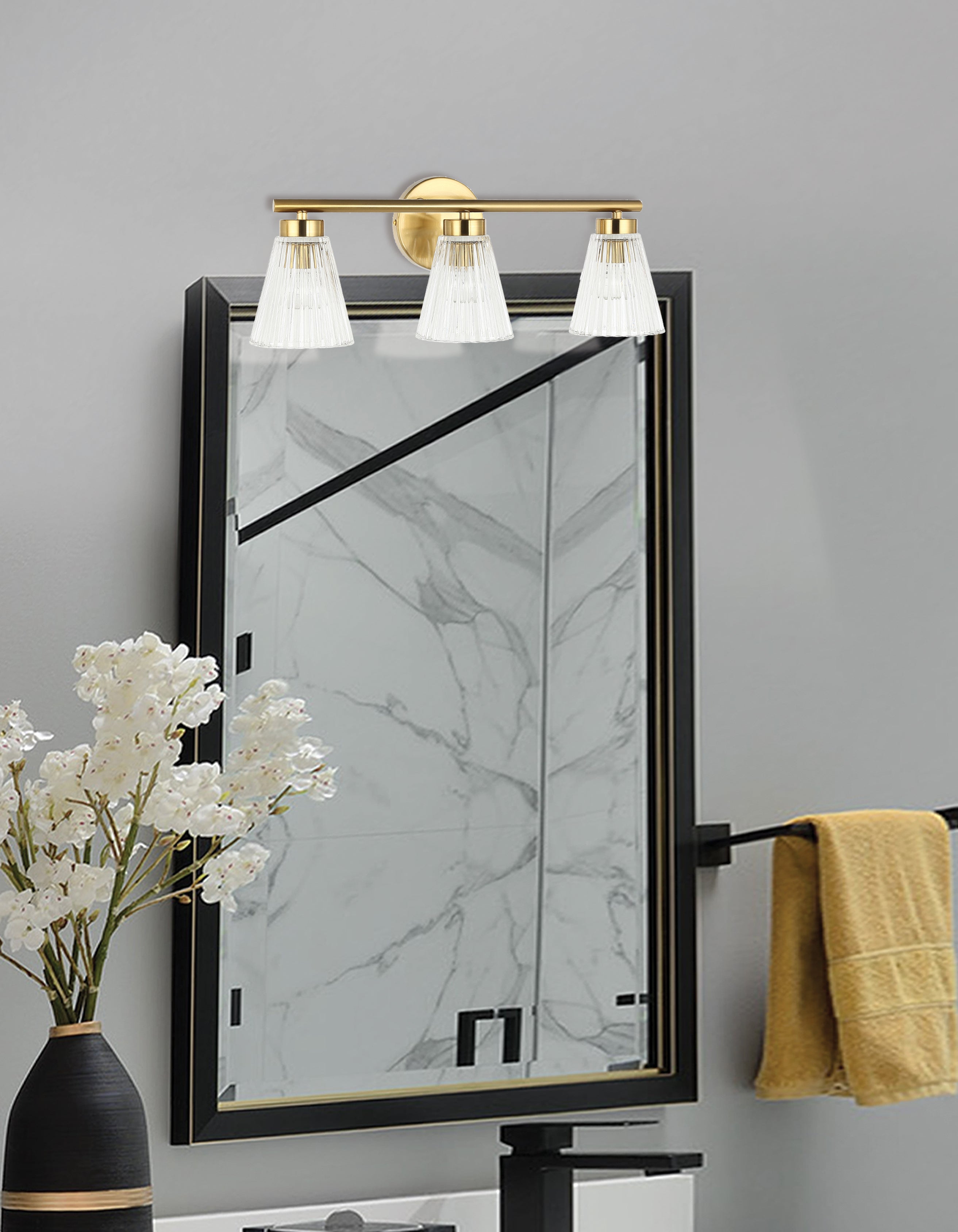 aged brass wall mount