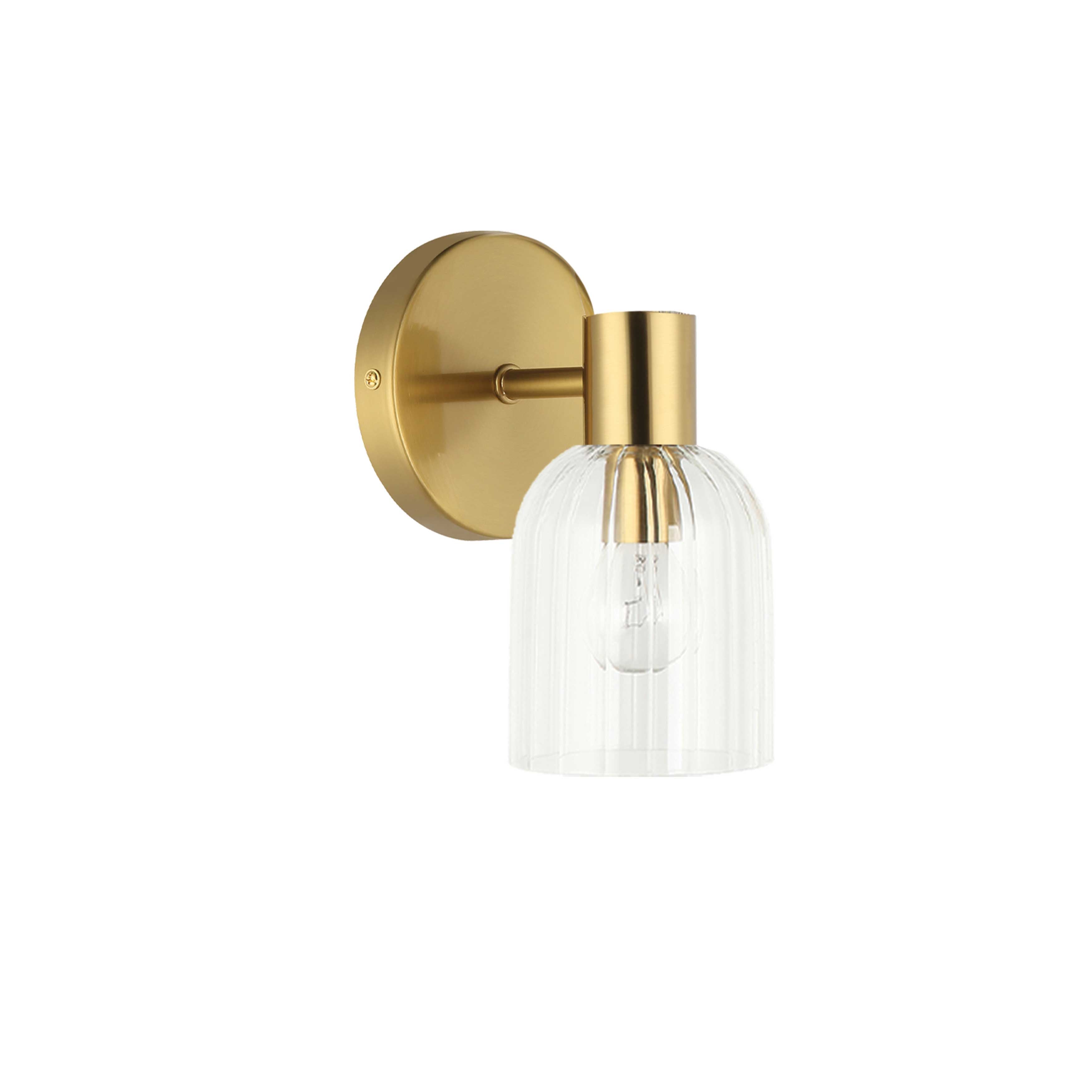 Dainolite 1 Light Incandescent Vienna Wall Sconce with Clear Ribbed Glass
