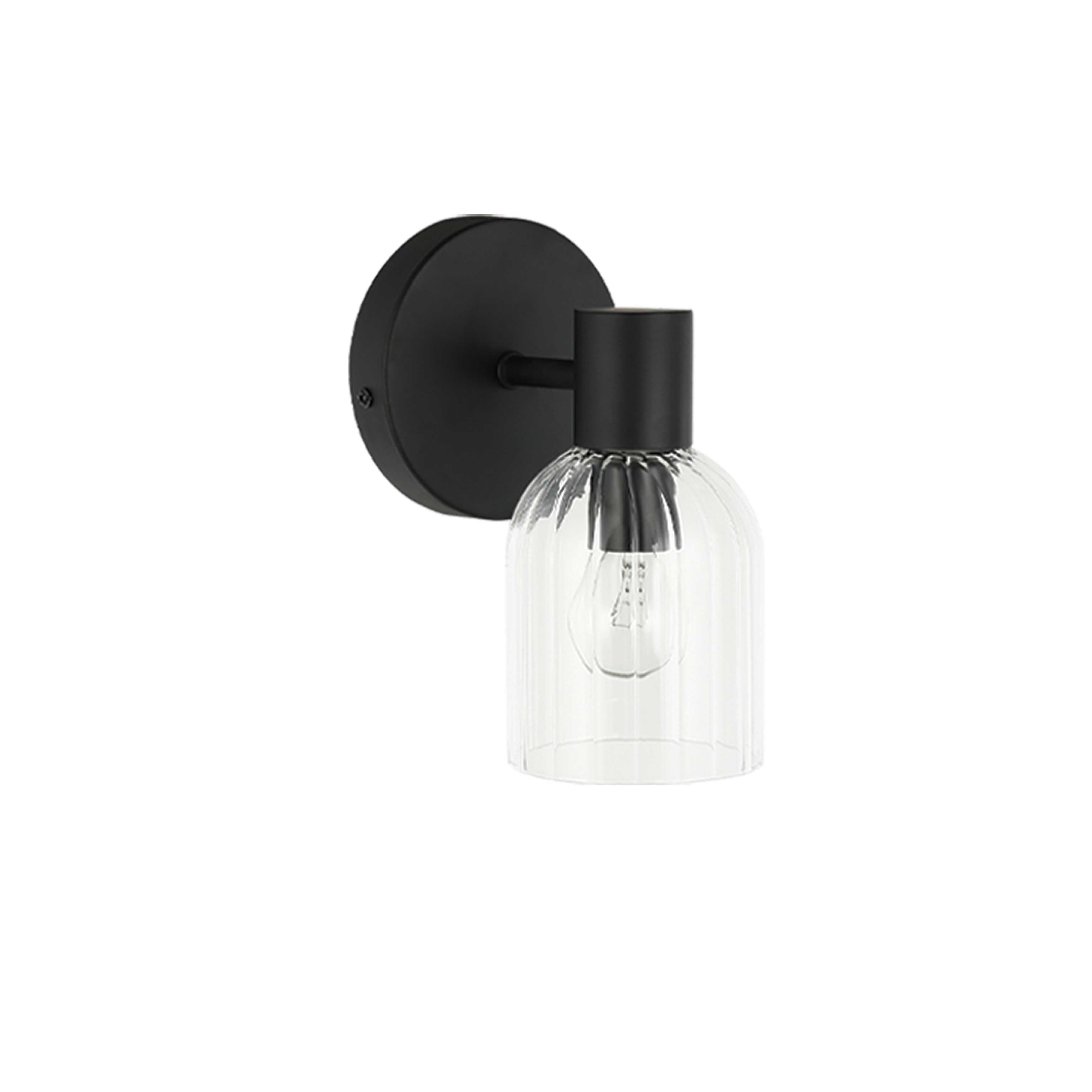 Dainolite 1 Light Incandescent Vienna Wall Sconce with Clear Ribbed Glass