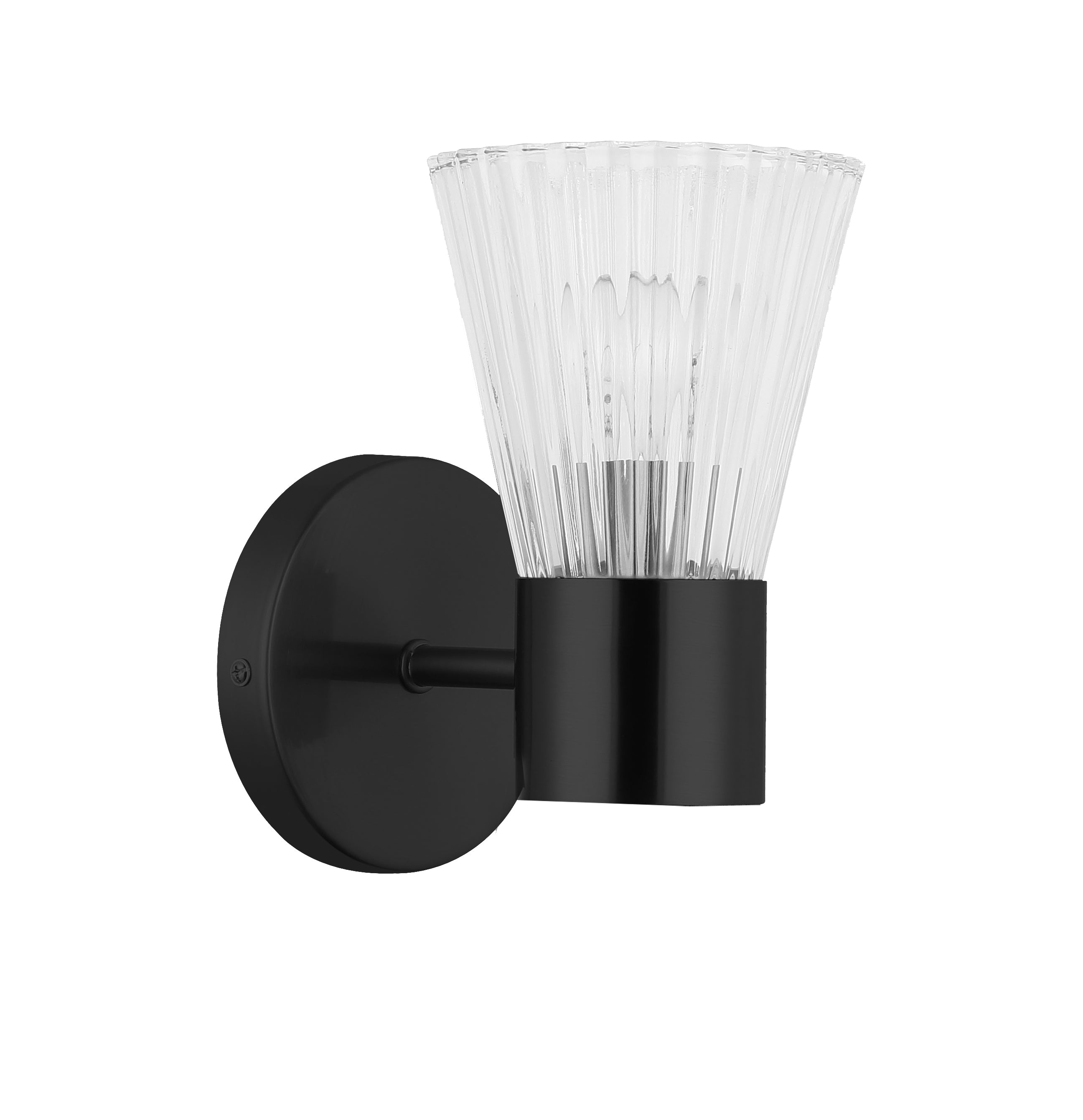 Dainolite 1 Light Incandescent Wall with Clear Ribbed Glass