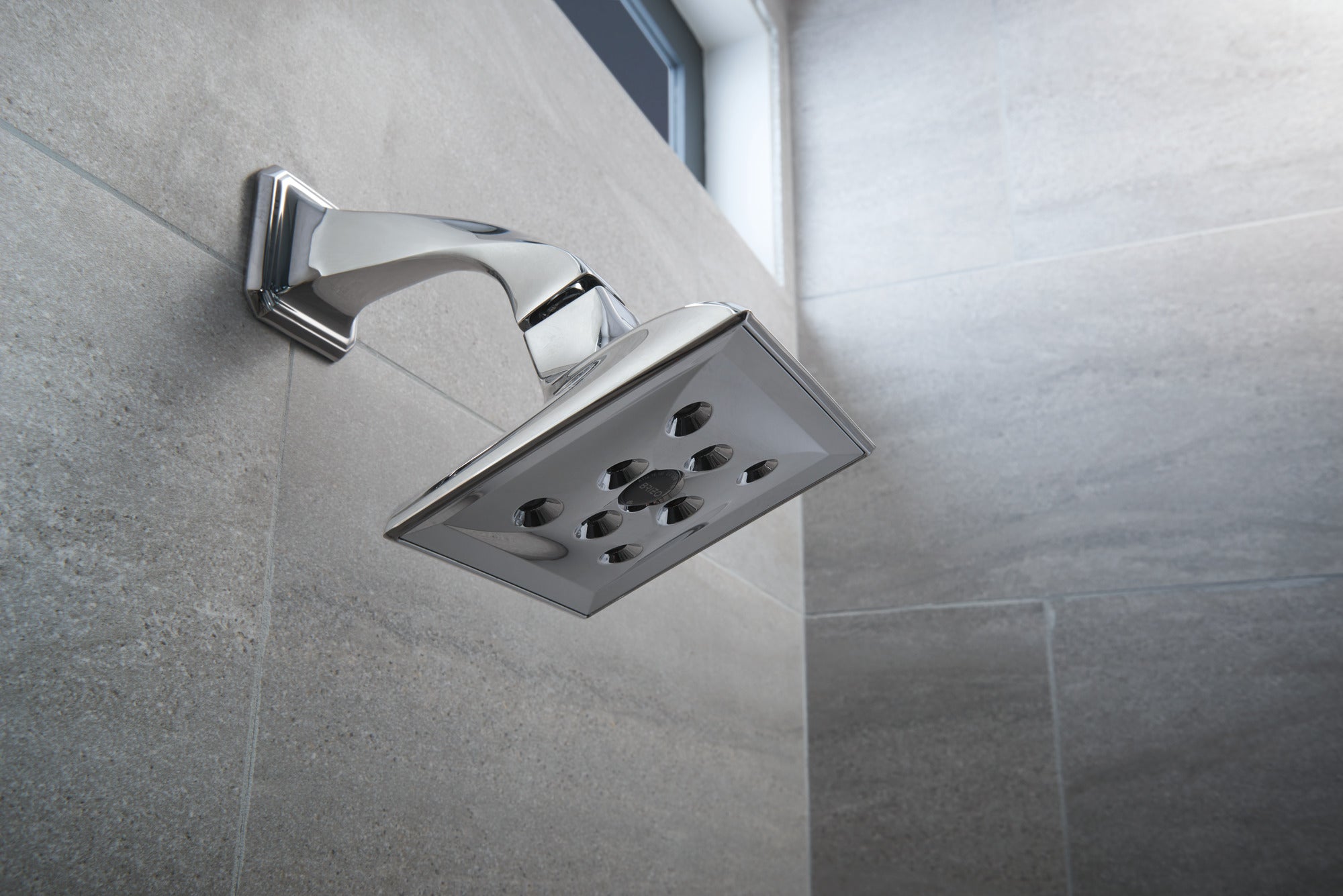 chrome shower arm