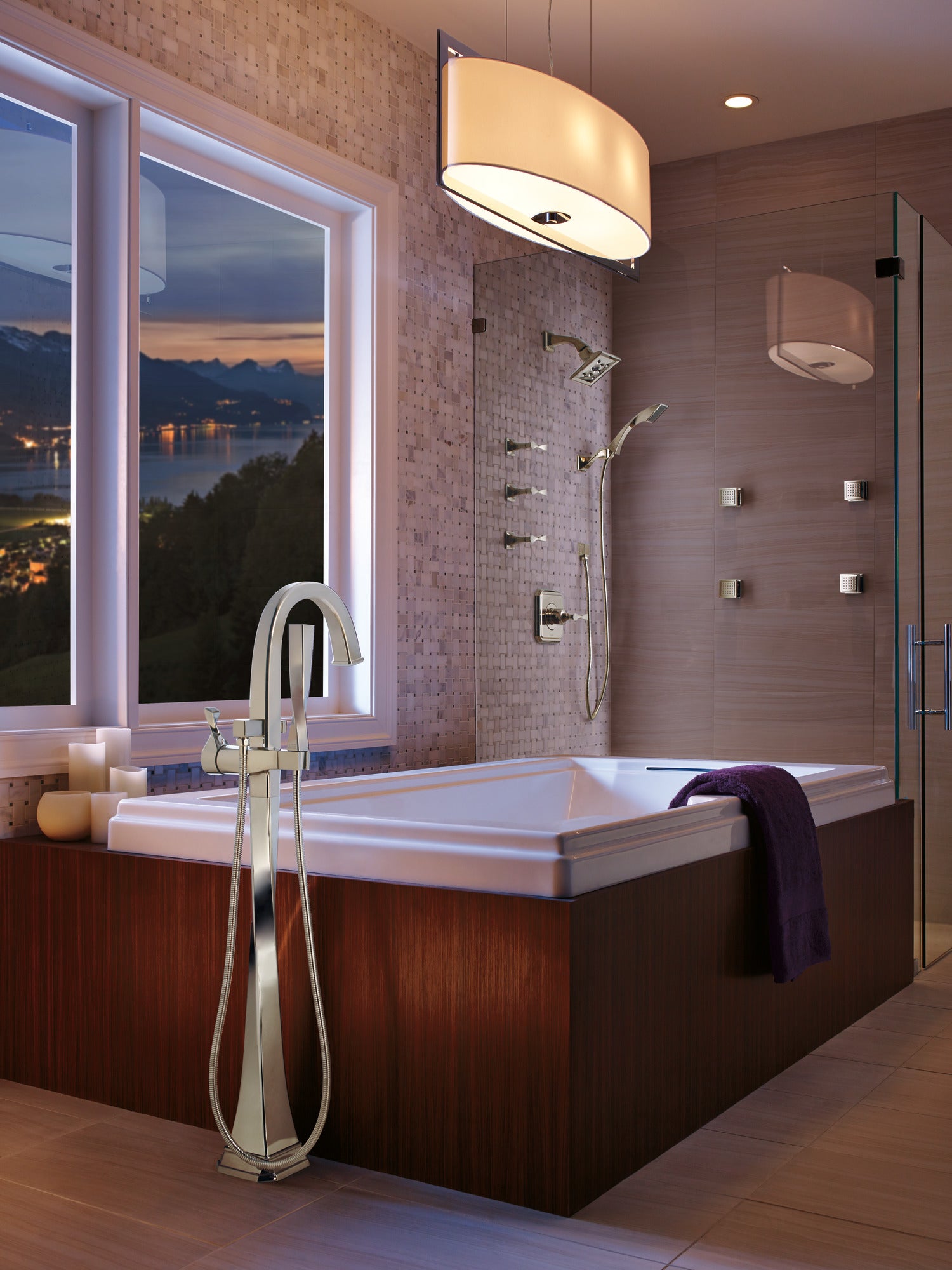 polished nickel tub filler