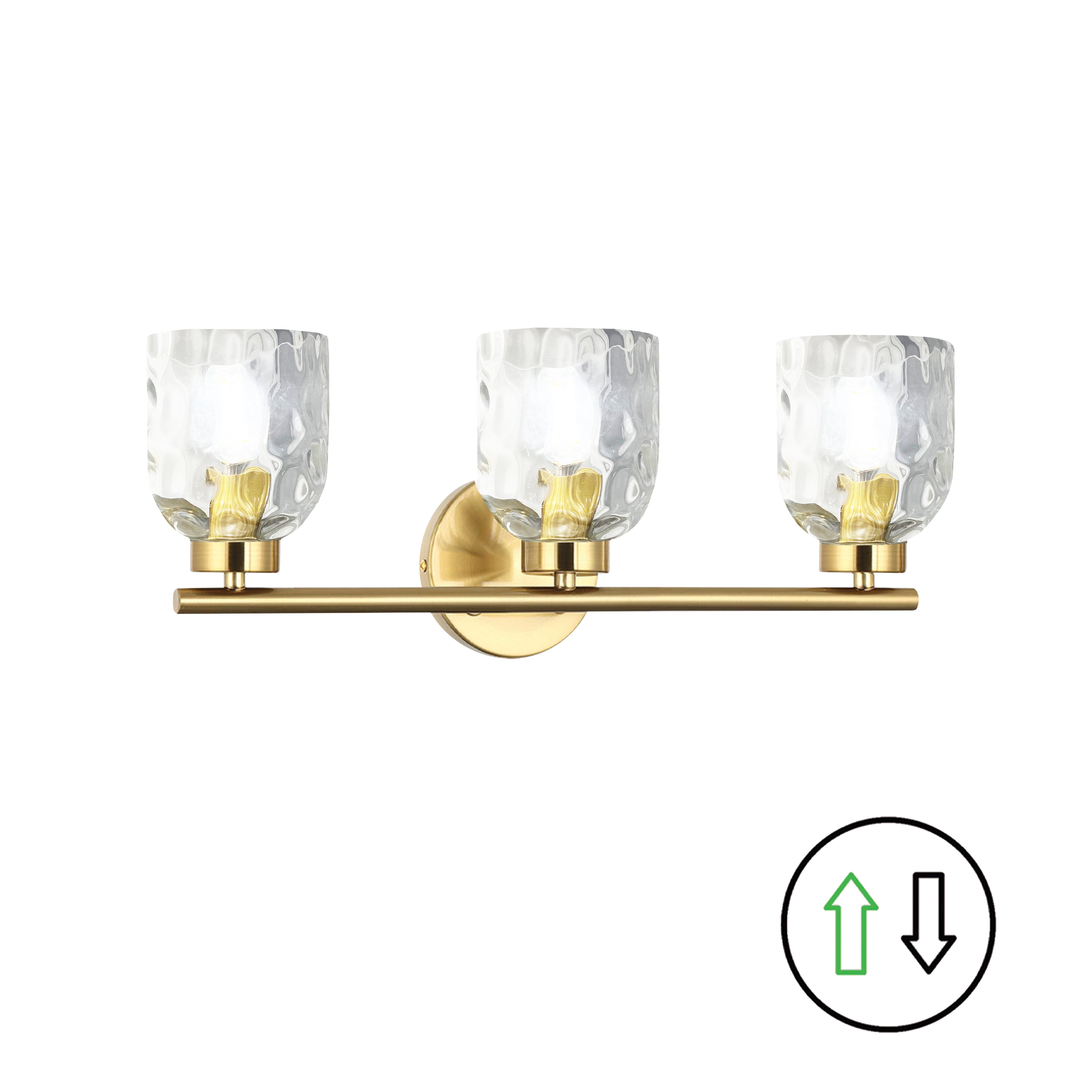 Dainolite 3 Light Vanity with Clear Glass