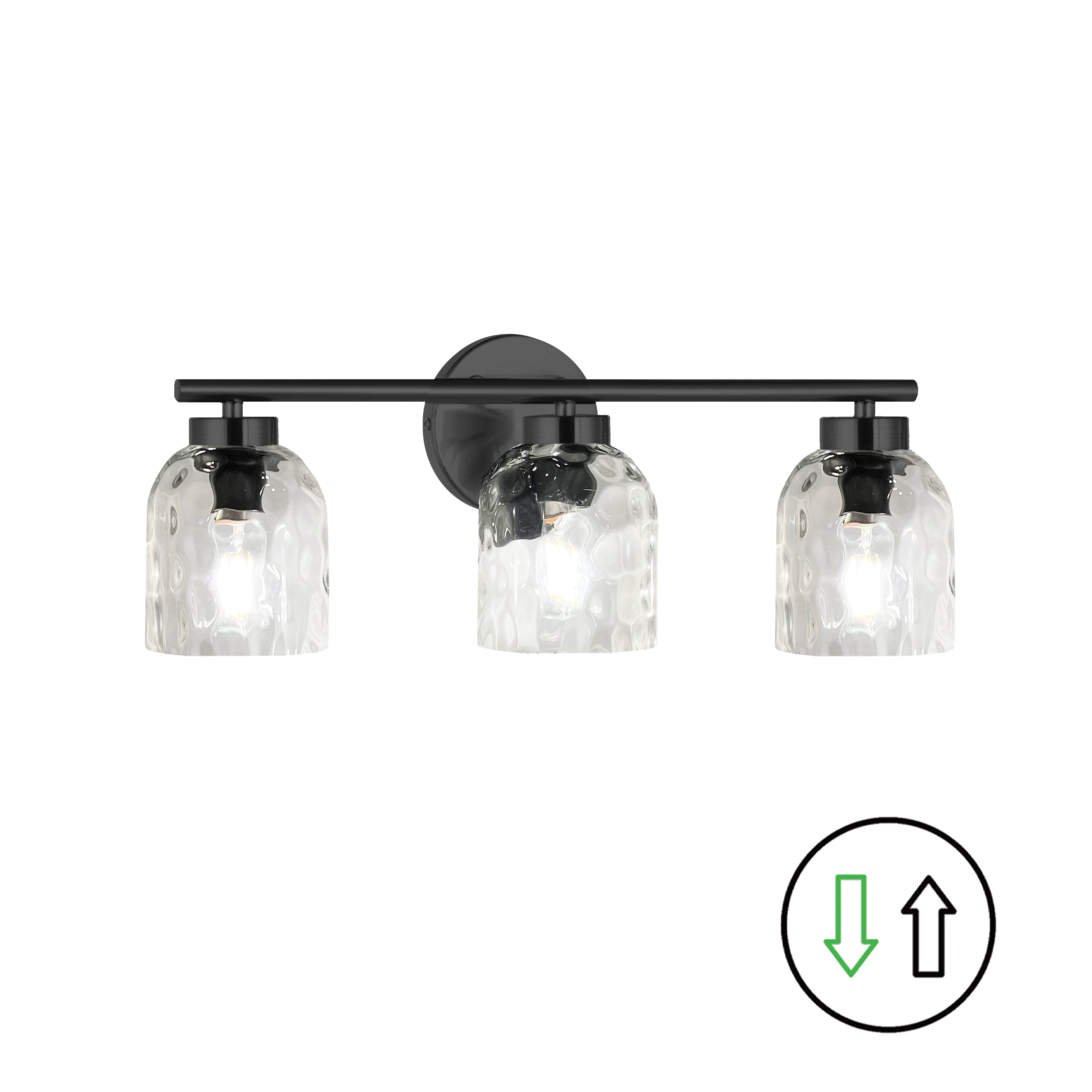 Dainolite 3 Light Vanity with Clear Glass
