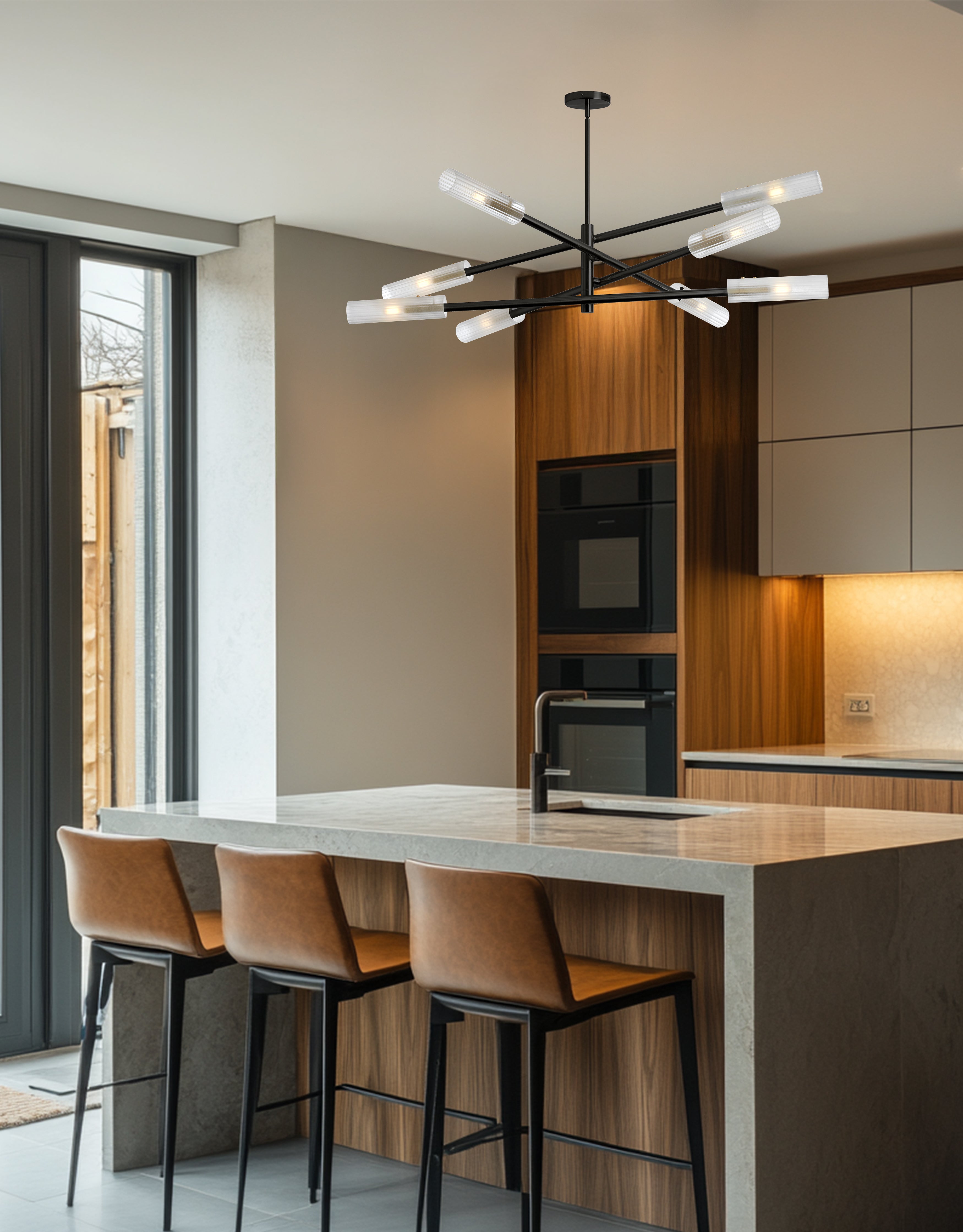 matte black and aged brass pendants