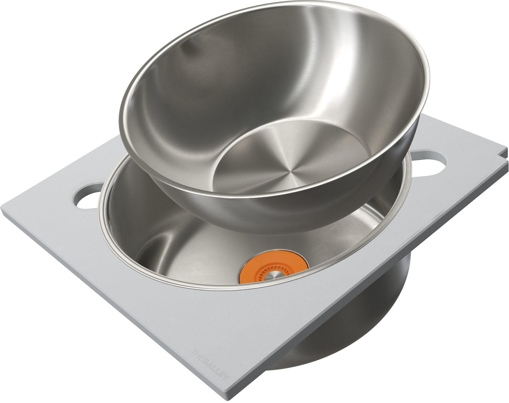 The Galley Lower Tier Corner Wash and Serve Set with Wash Basin and Large Serving Bowl, Platform