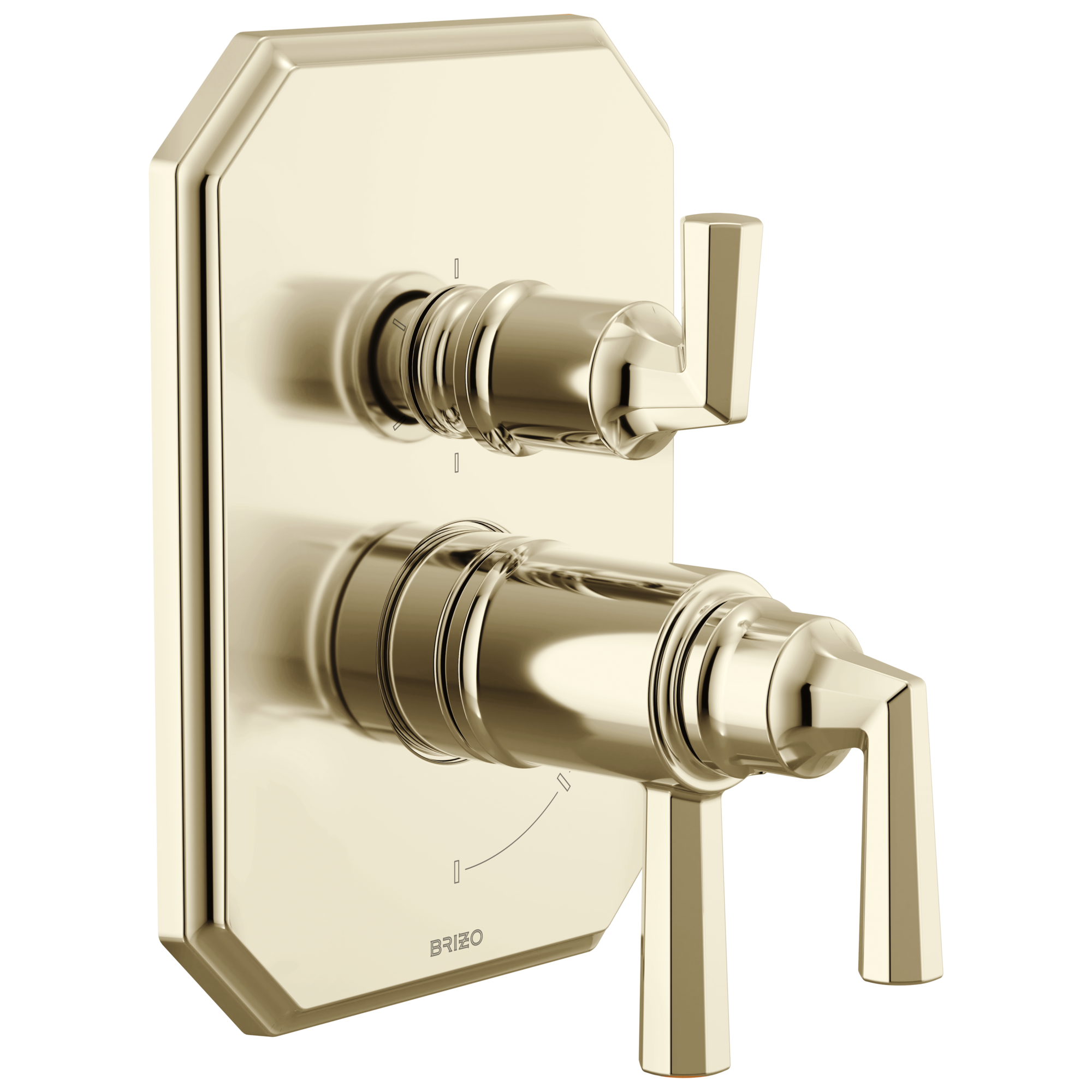 Brizo Beauclere TempAssure Thermostatic Valve with Integrated 6-Function Diverter Trim