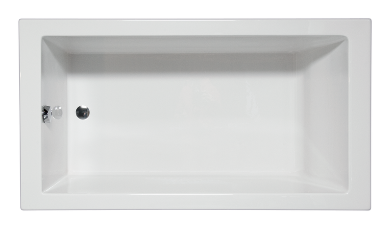 white drop-in bathtub