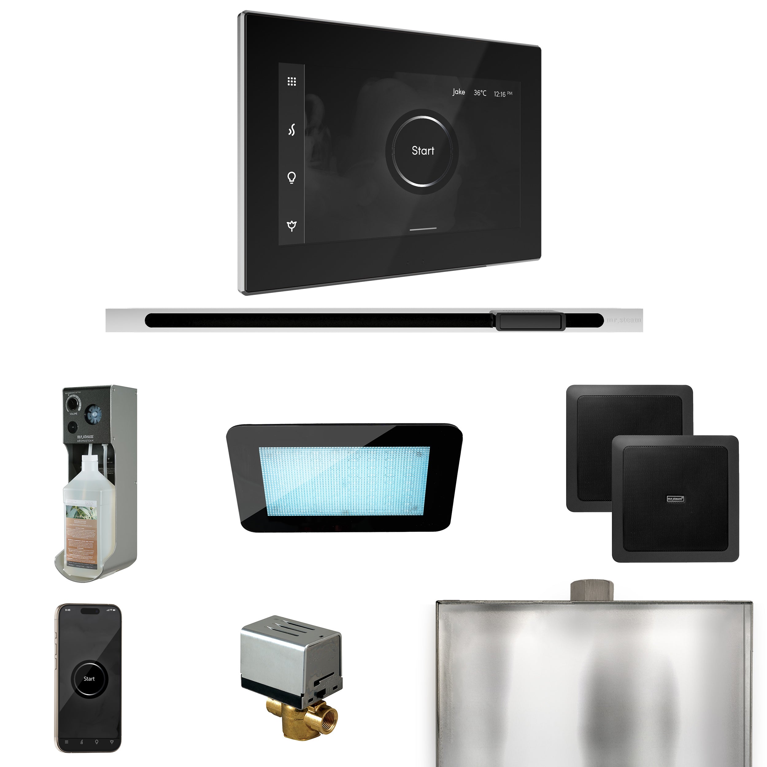 black - polished chrome control package