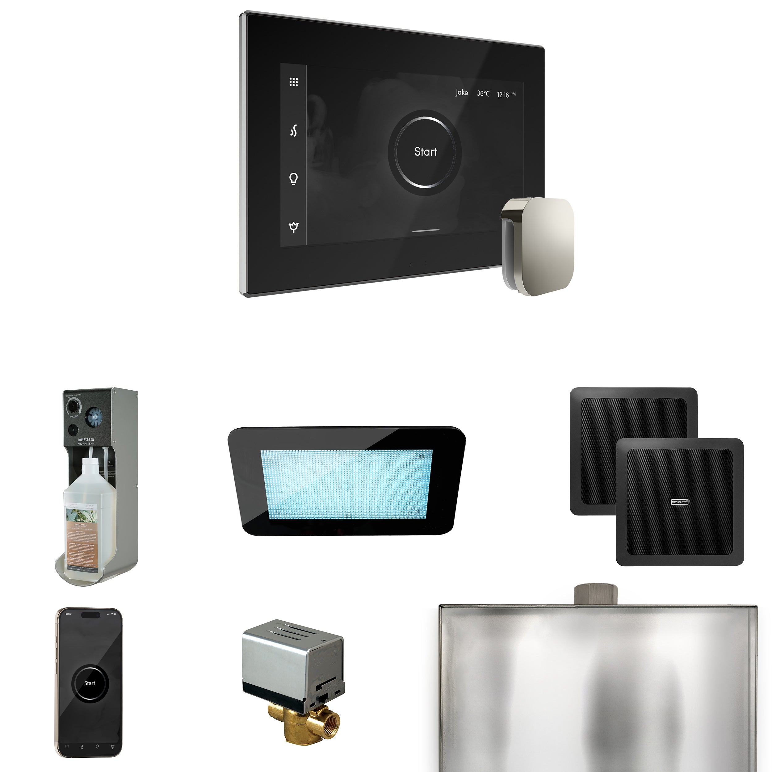 black - polished chrome control package