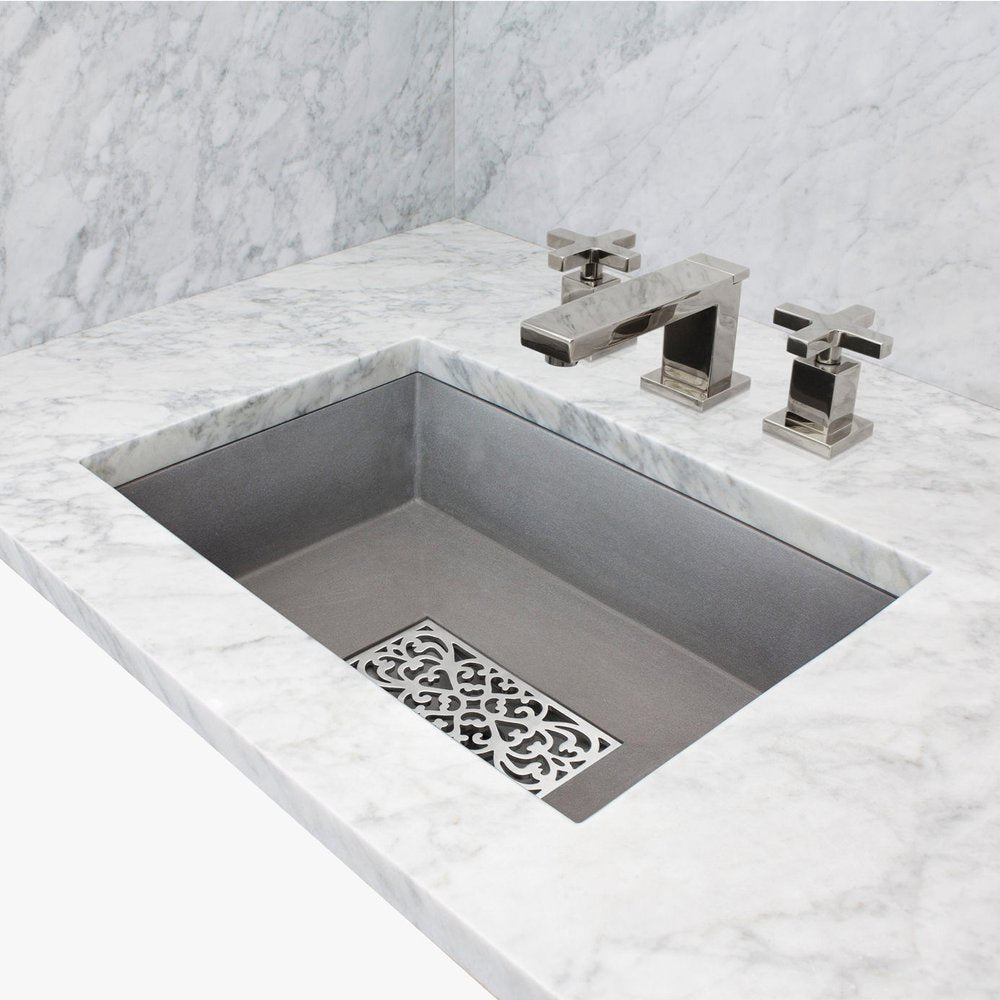 gray concrete sink