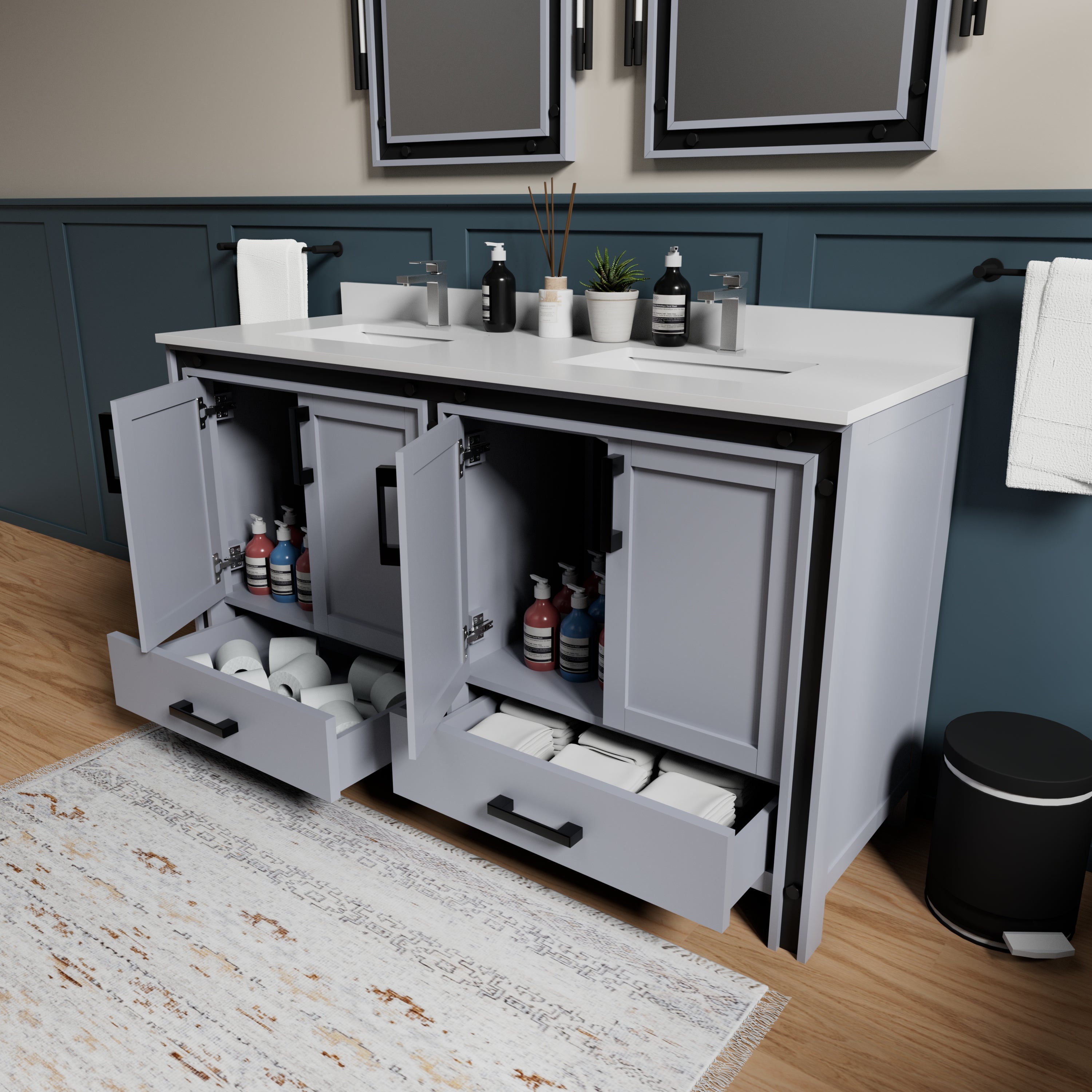 dark grey vanity