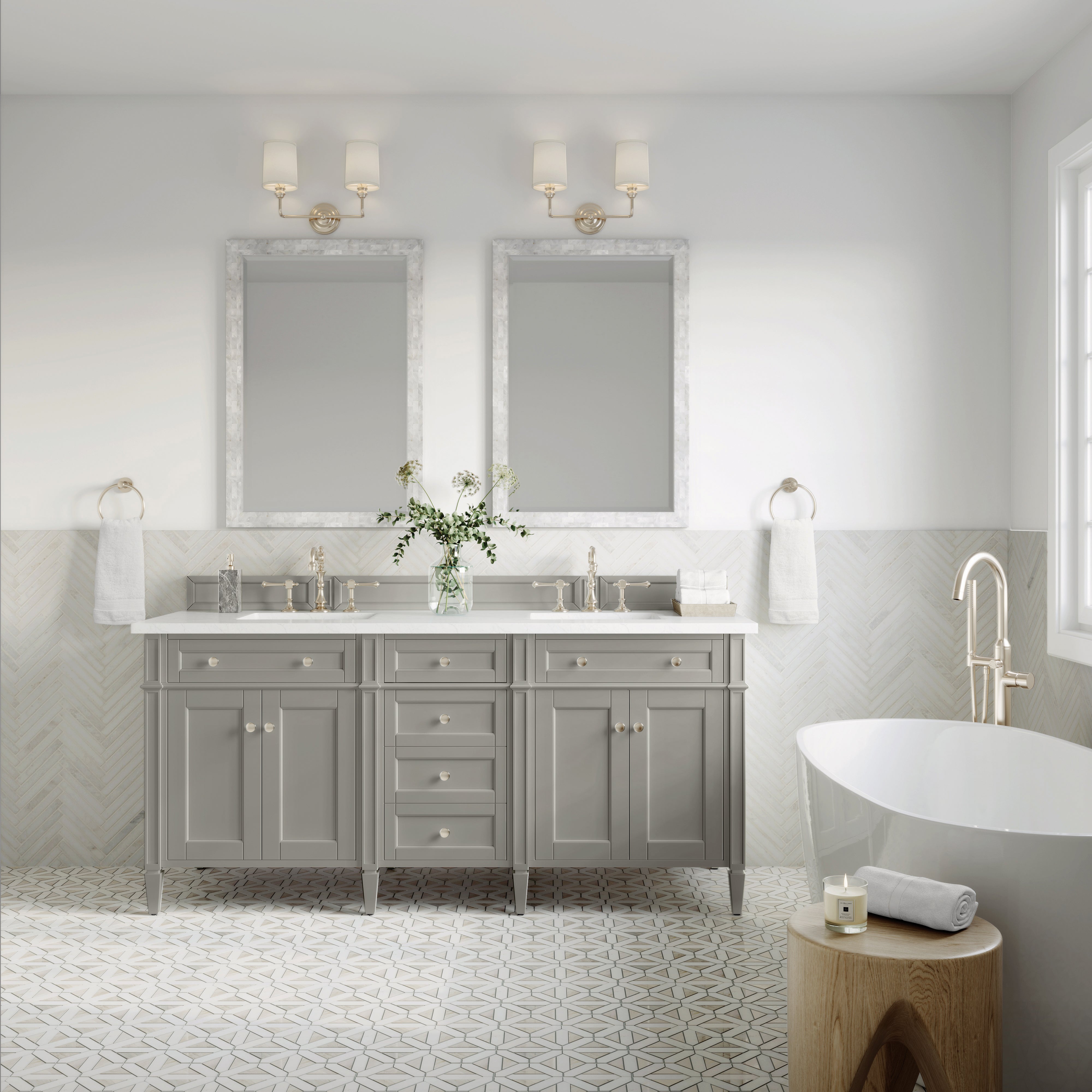 James Martin Vanities Brittany 72" Double Vanity - Urban Gray