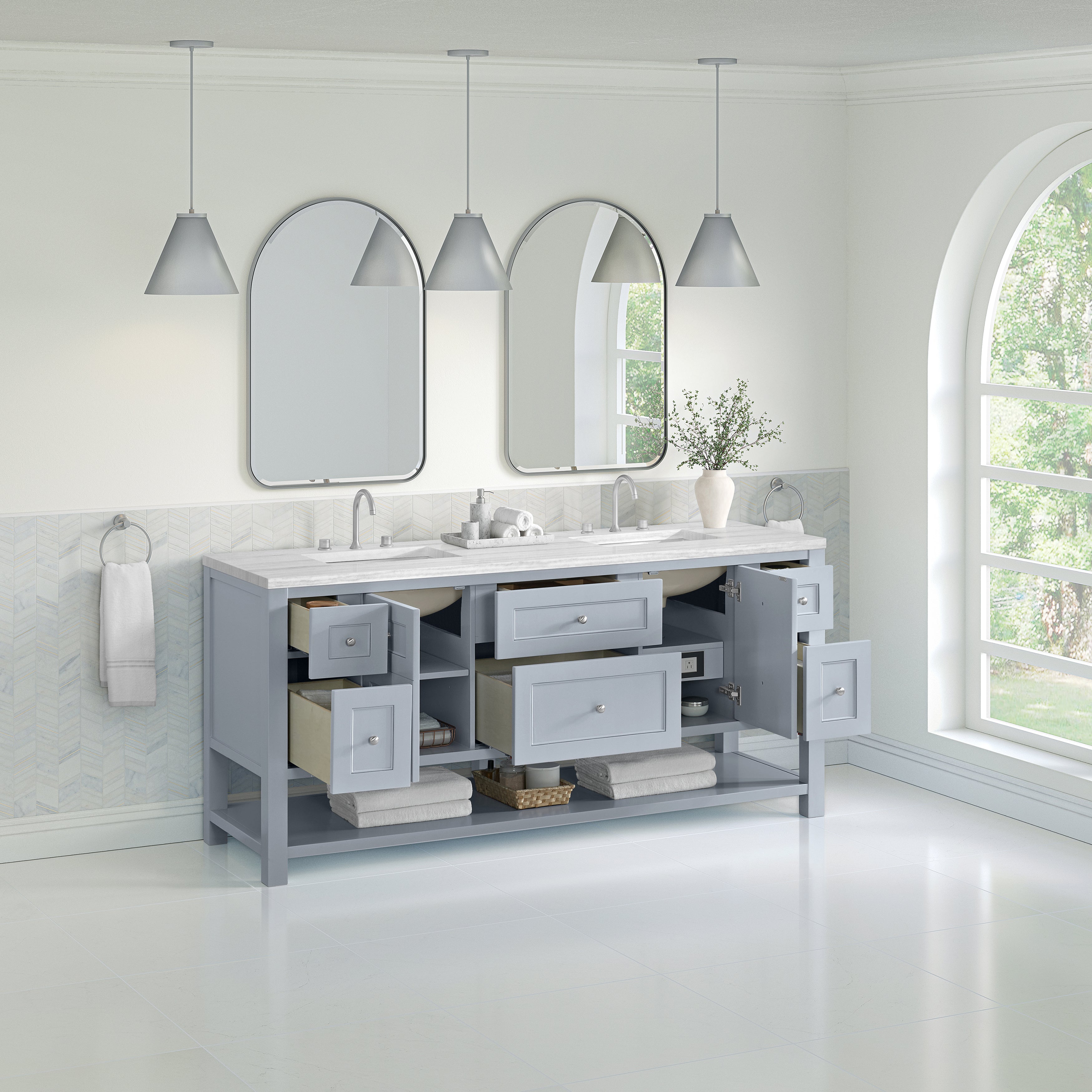 arctic fall solid surface top vanity