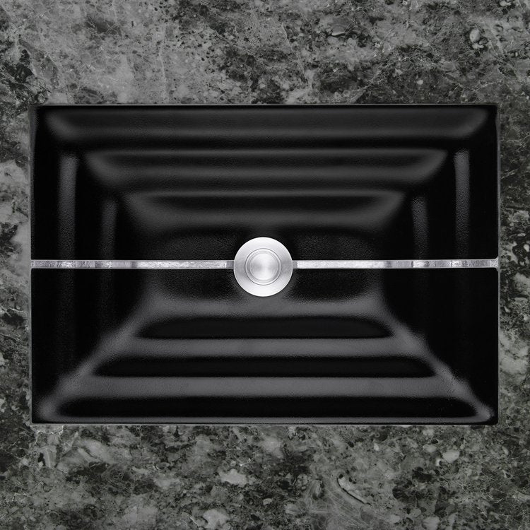 Linkasink Stripe Artisan Glass with Metal Leaf Accent Undermount Sink