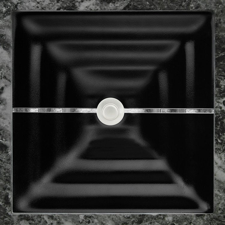 Linkasink Stripe Artisan Glass with Metal Leaf Accent Undermount Sink