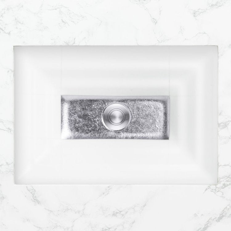 Linkasink Window Artisan Glass with Metal Leaf Accent Undermount Sink