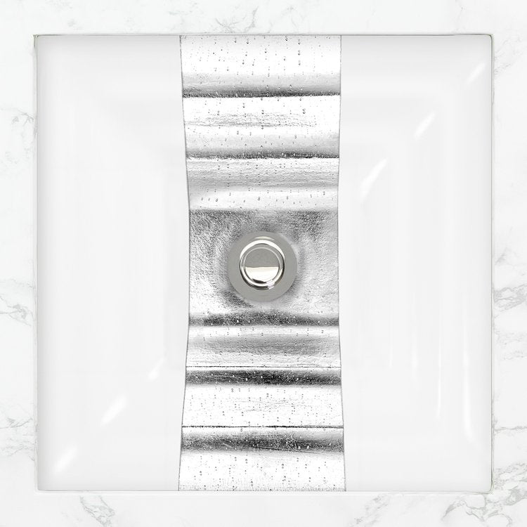 Linkasink Eglomise Ribbon Artisan Glass Undermount Sink