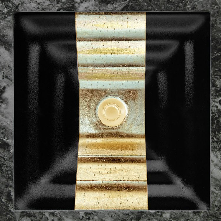 Linkasink Eglomise Ribbon Artisan Glass Undermount Sink