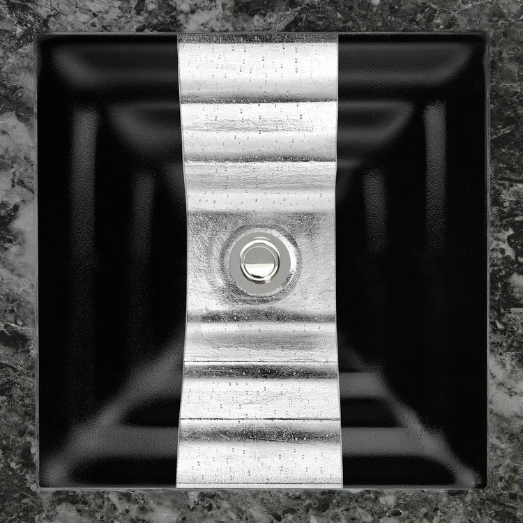 Linkasink Eglomise Ribbon Artisan Glass Undermount Sink