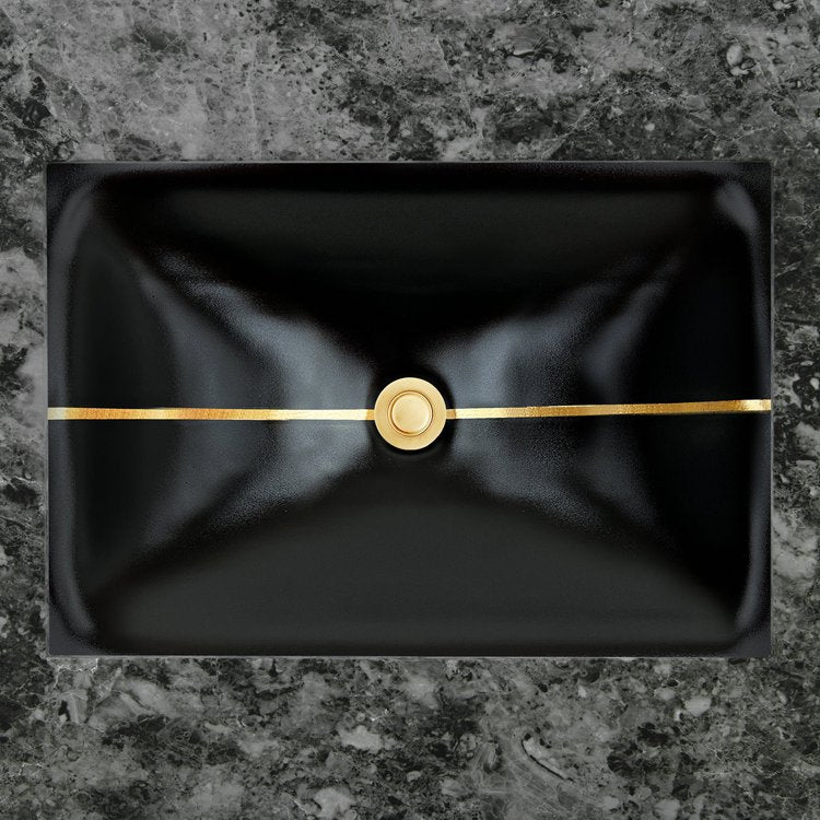 Linkasink Dune Stripe Artisan Glass With Metal Leaf Accent Undermount Sink