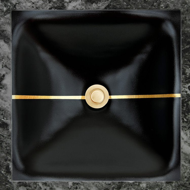 Linkasink Dune Stripe Artisan Glass With Metal Leaf Accent Undermount Sink