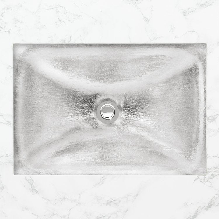 Linkasink Dune Solid Artisan Glass With Metal Leaf Accent Undermount Sink