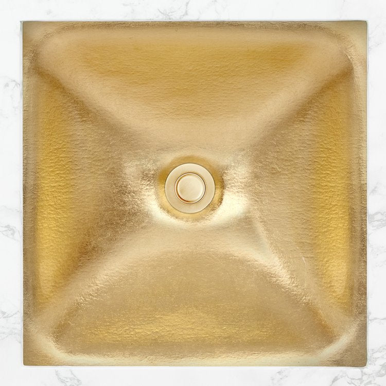 Linkasink Dune Solid Artisan Glass With Metal Leaf Accent Undermount Sink