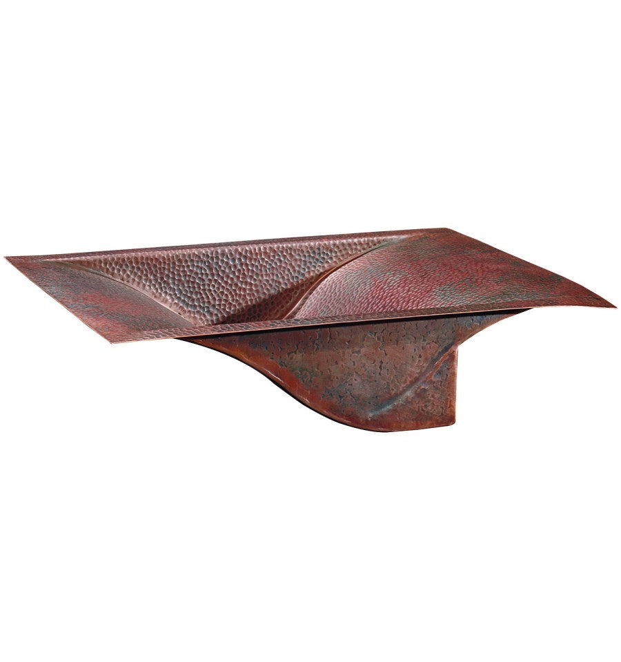 aged copper hammered sink