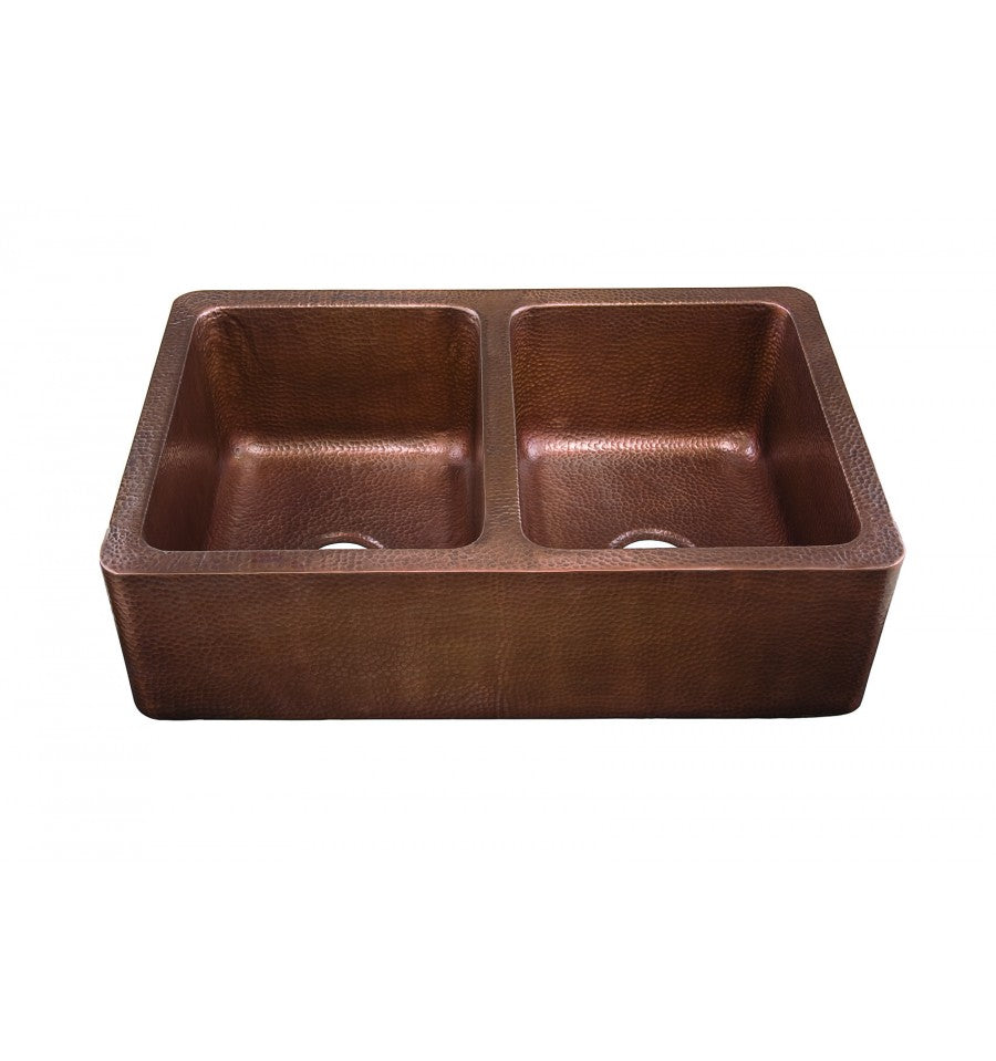 antique copper hammered sink