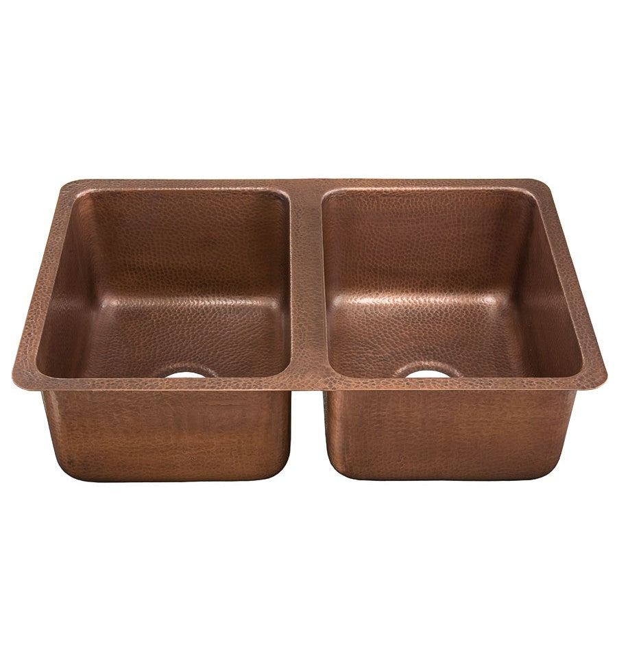 antique copper hammered sink