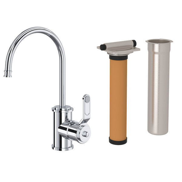 polished chrome kitchen faucet