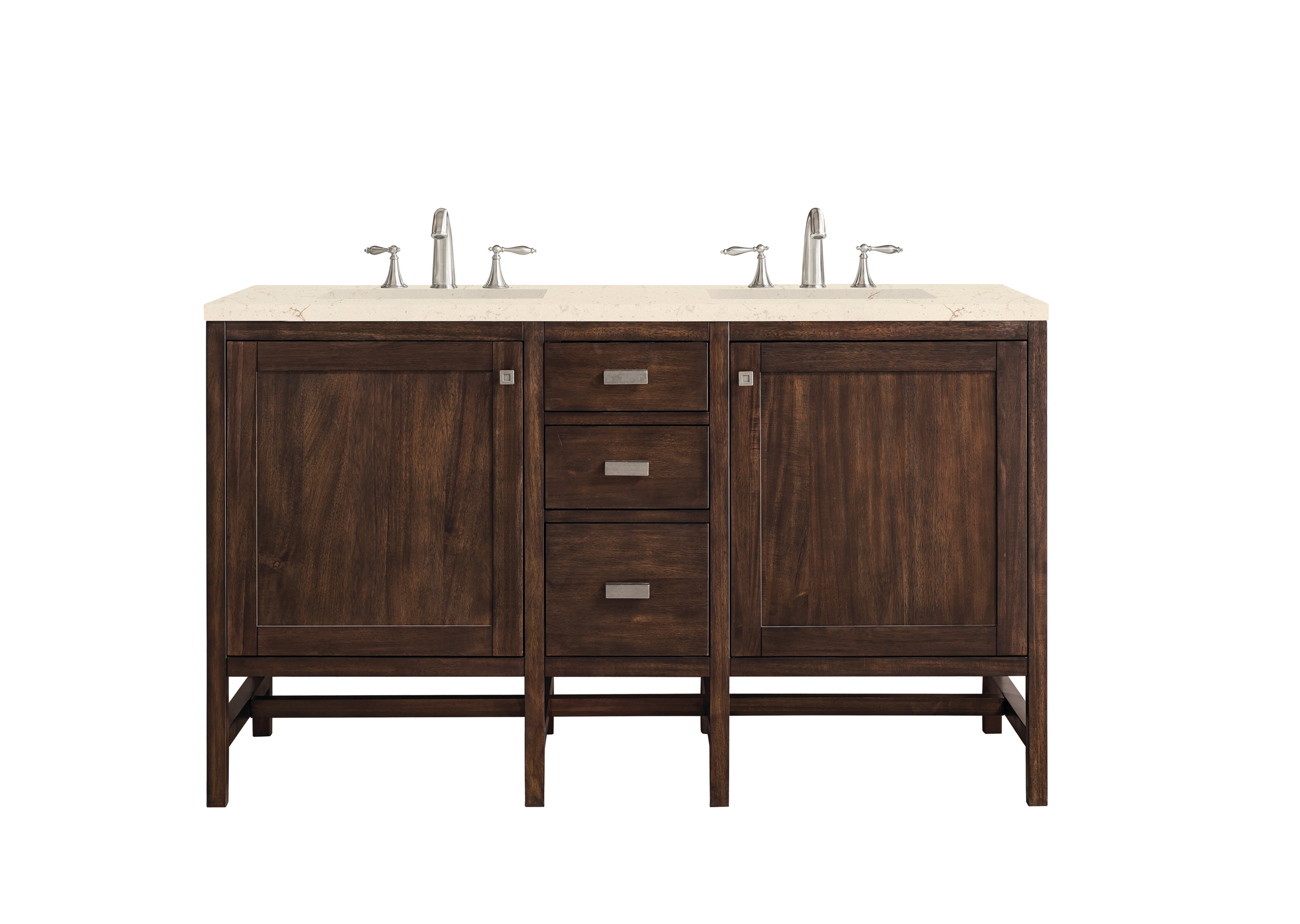 James Martin Vanities Addison 60" Double Vanity - Mid-Century Acacia