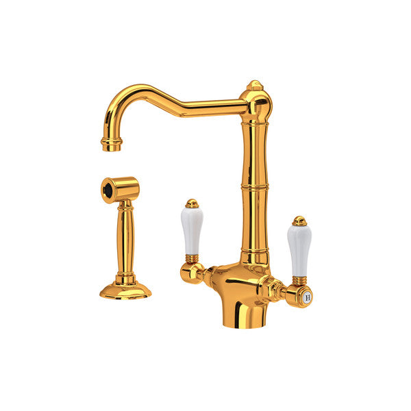 Rohl Acqui Two Handle Kitchen Faucet with Side Spray