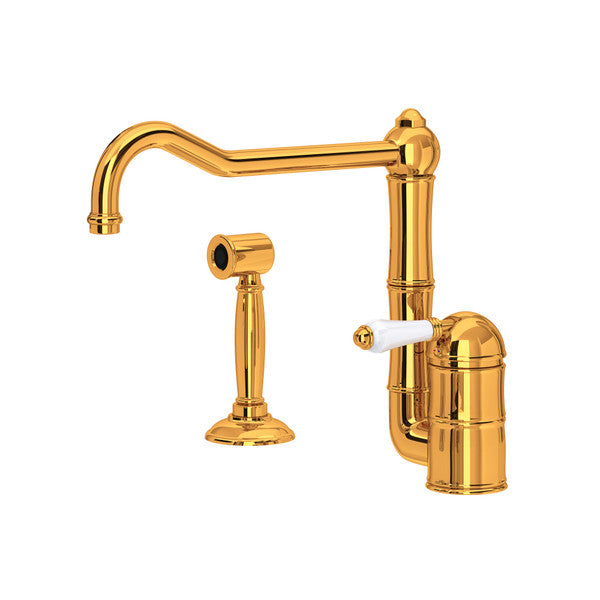 Rohl Acqui Extended Spout Kitchen Faucet with Side Spray