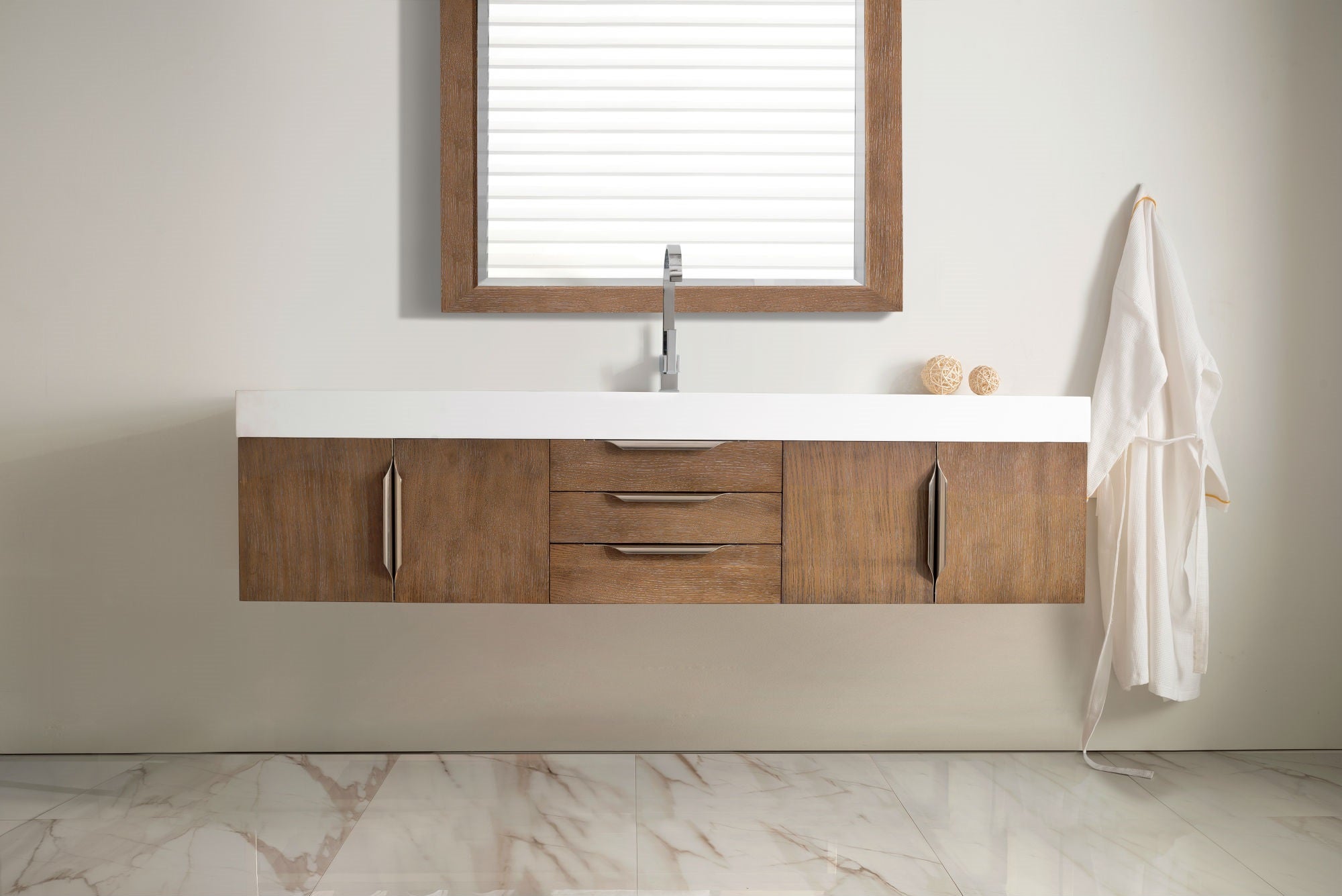 latte oak vanity