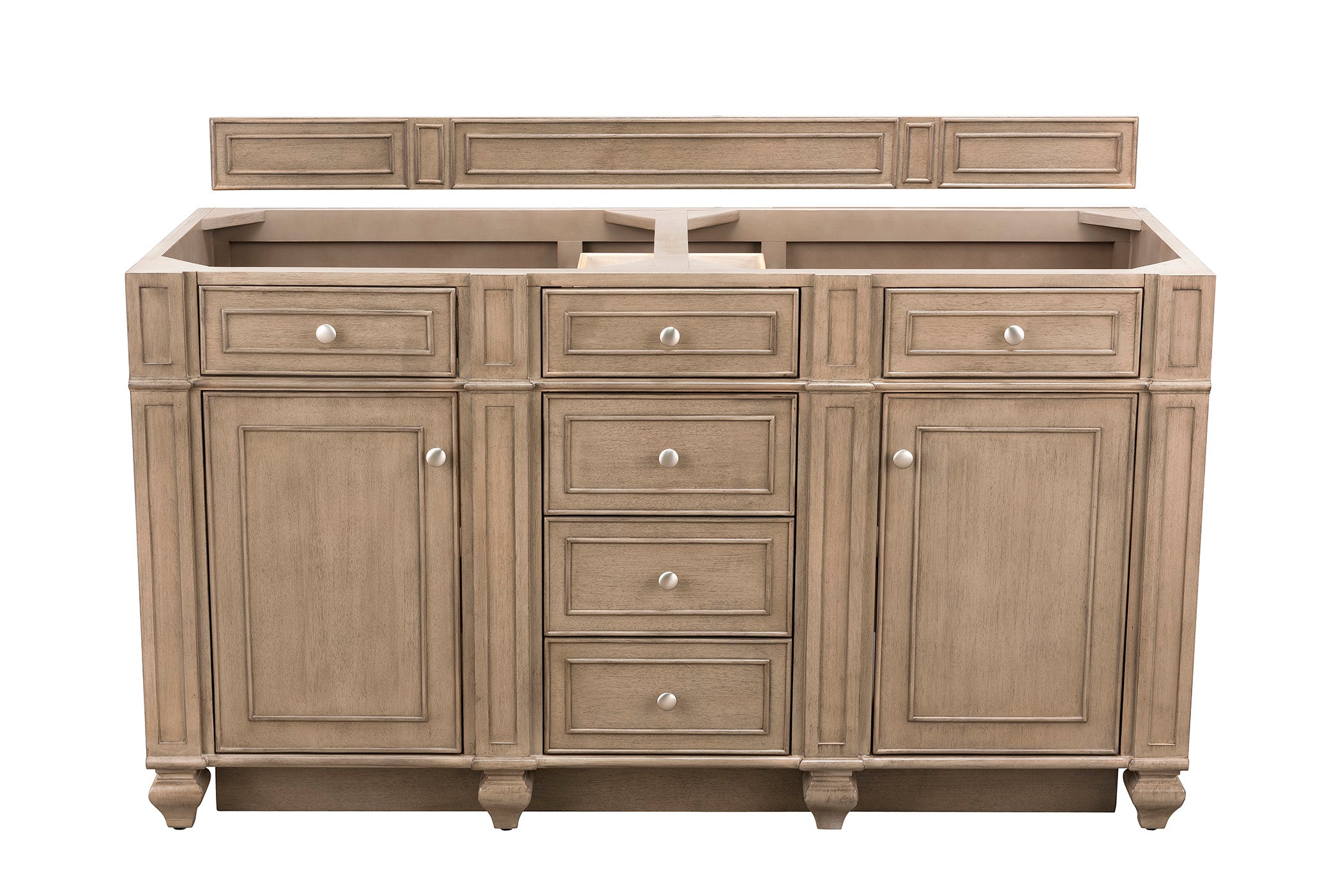 James Martin Vanities Bristol 60" Double Vanity - Whitewashed Walnut