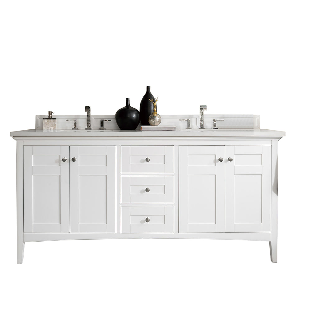 James Martin Vanities Palisades 72" Double Vanity - Bright White
