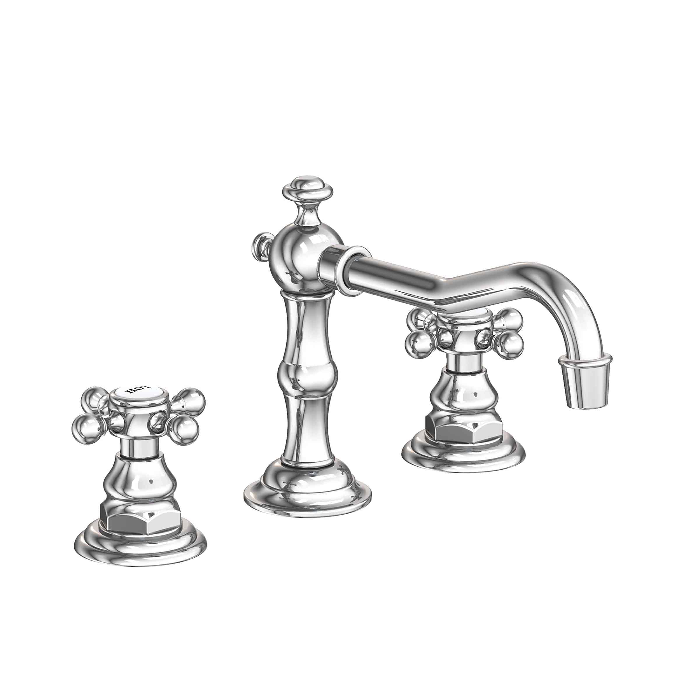 polished chrome lavatory faucet