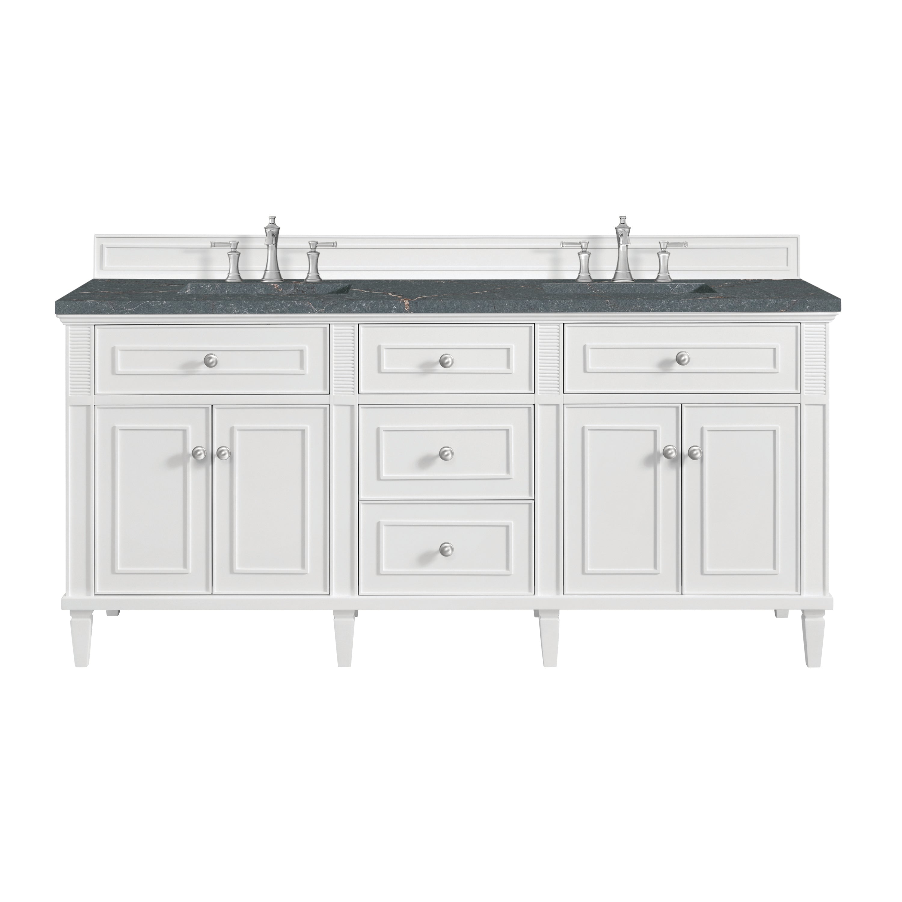 James Martin Vanities Lorelai 72" Double Vanity - Bright White
