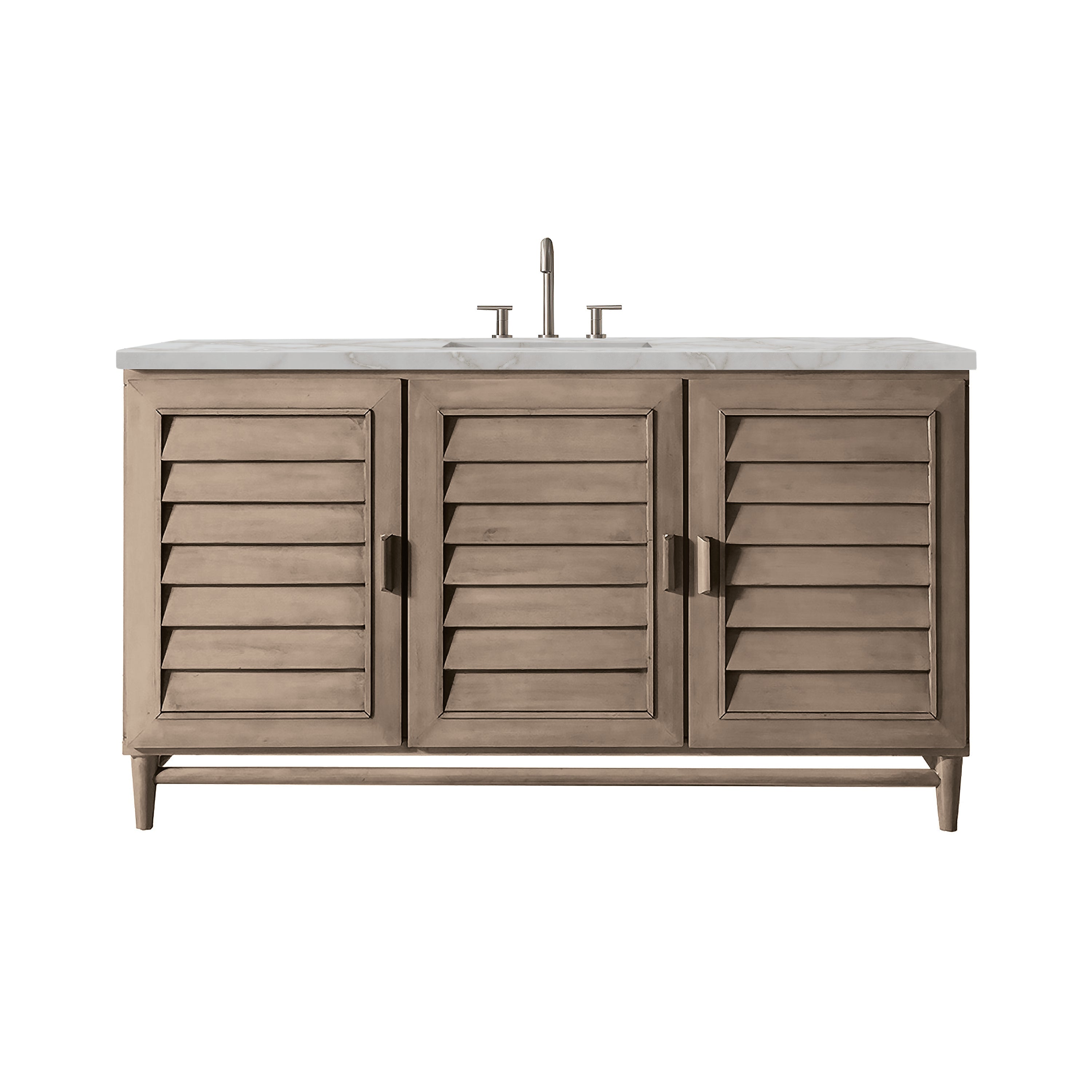 James Martin Vanities Portland 60" Single Vanity Whitewashed Walnut