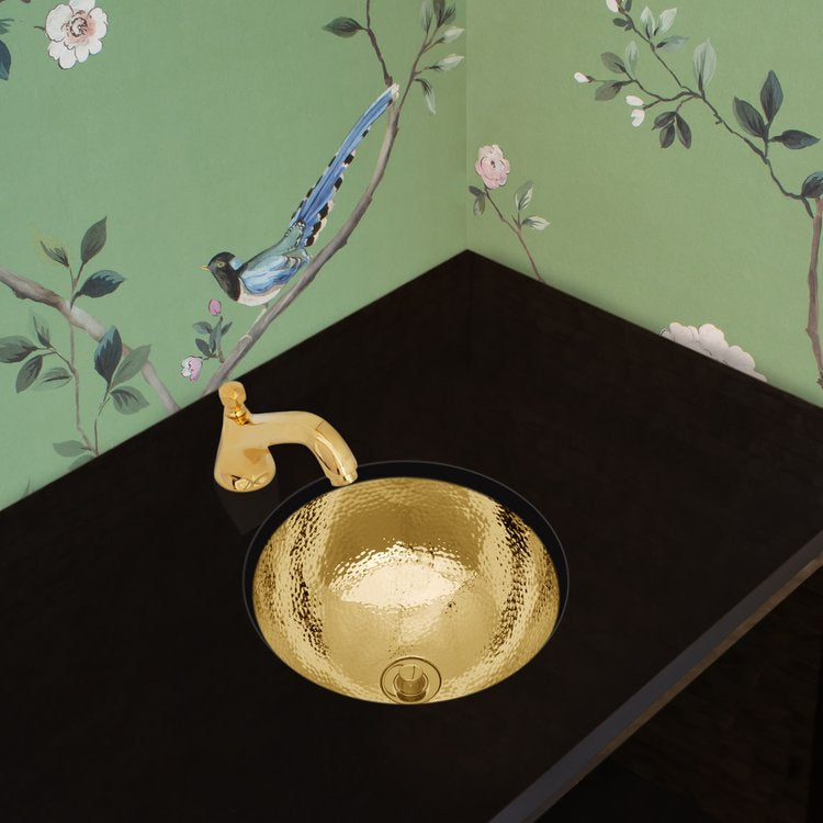 polished unlacquered brass sink