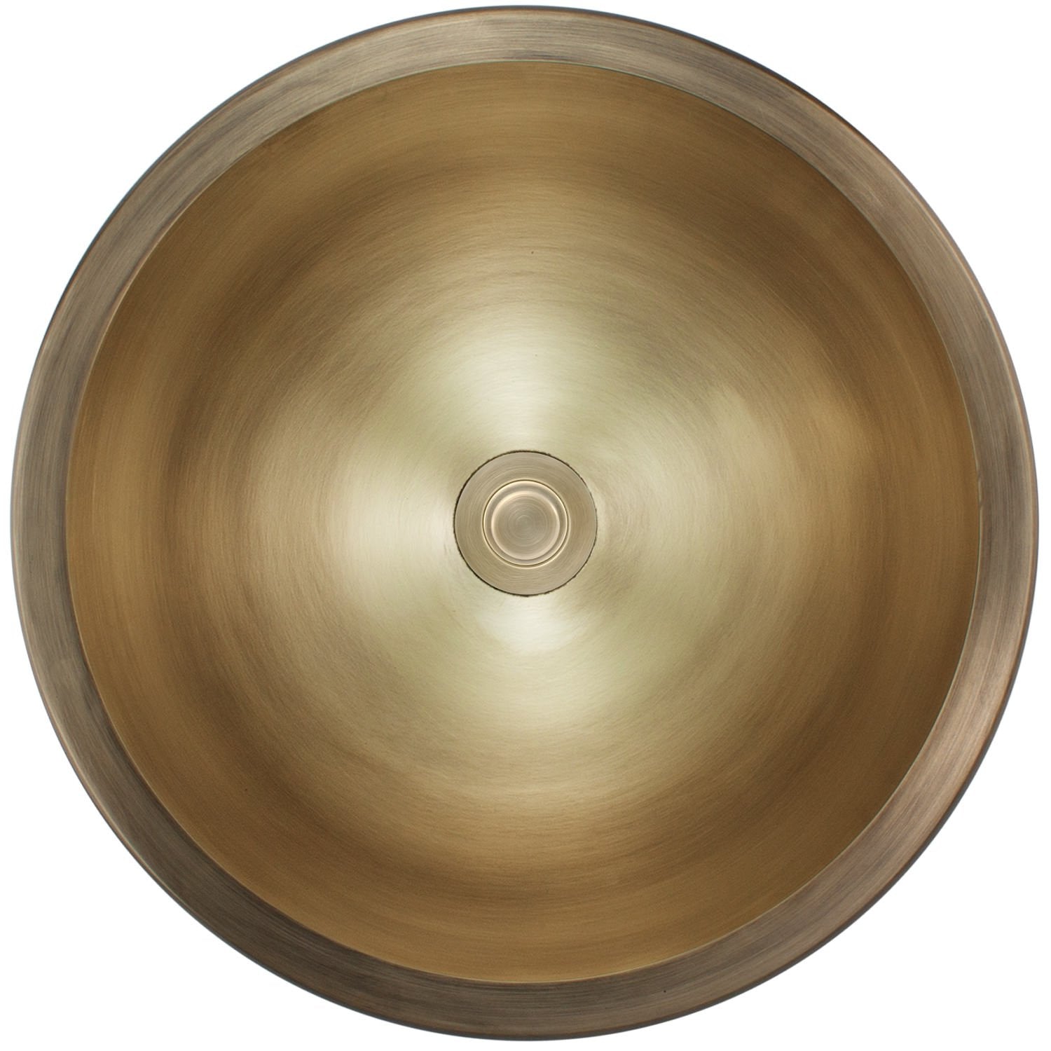 Linkasink Bronze Small Round Smooth Drop-In or Undermount Sink 13.75"