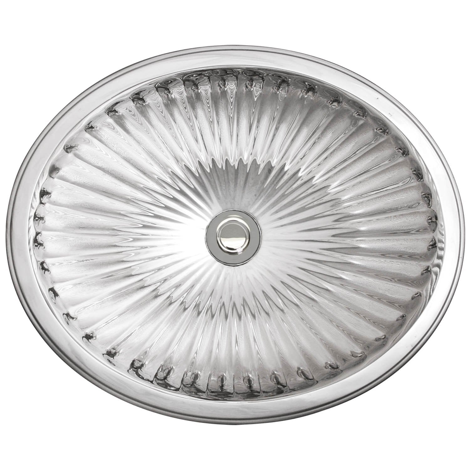 Linkasink Bronze oval Fluted Drop-In or Undermount Sink 18"