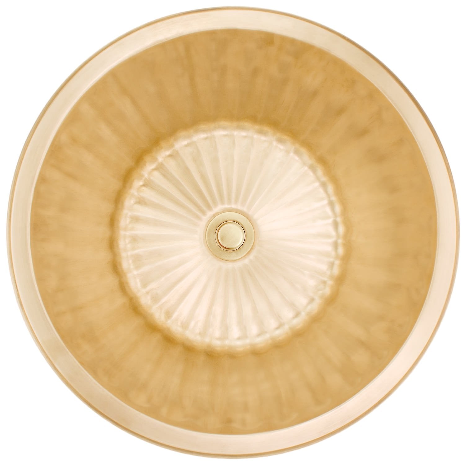 Linkasink Bronze Round Flat Bottom Fluted Drop-In or Undermount Sink 17"