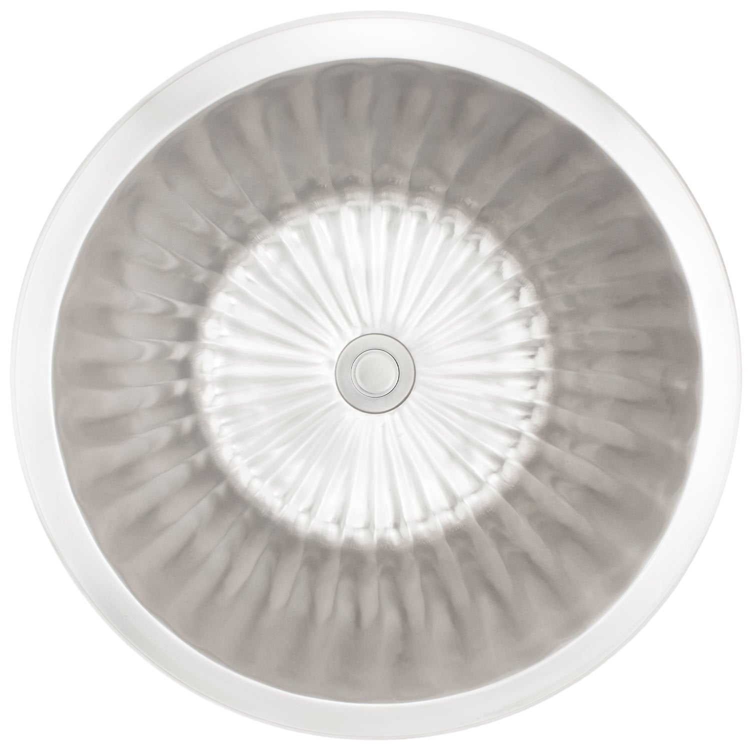 Linkasink Bronze Round Flat Bottom Fluted Drop-In or Undermount Sink 17"