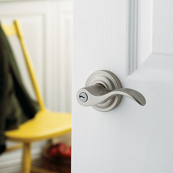 satin nickel lever